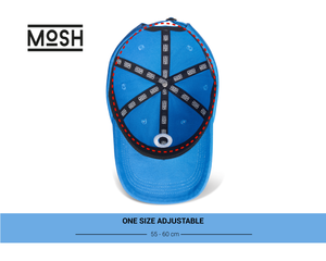 Mosh Lola v2 blue 3D logo white embroidery