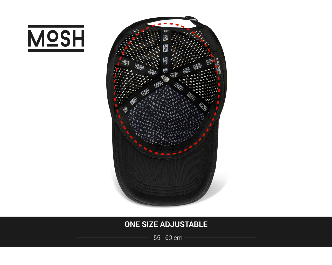 Mosh Lola black neoprene logo PU