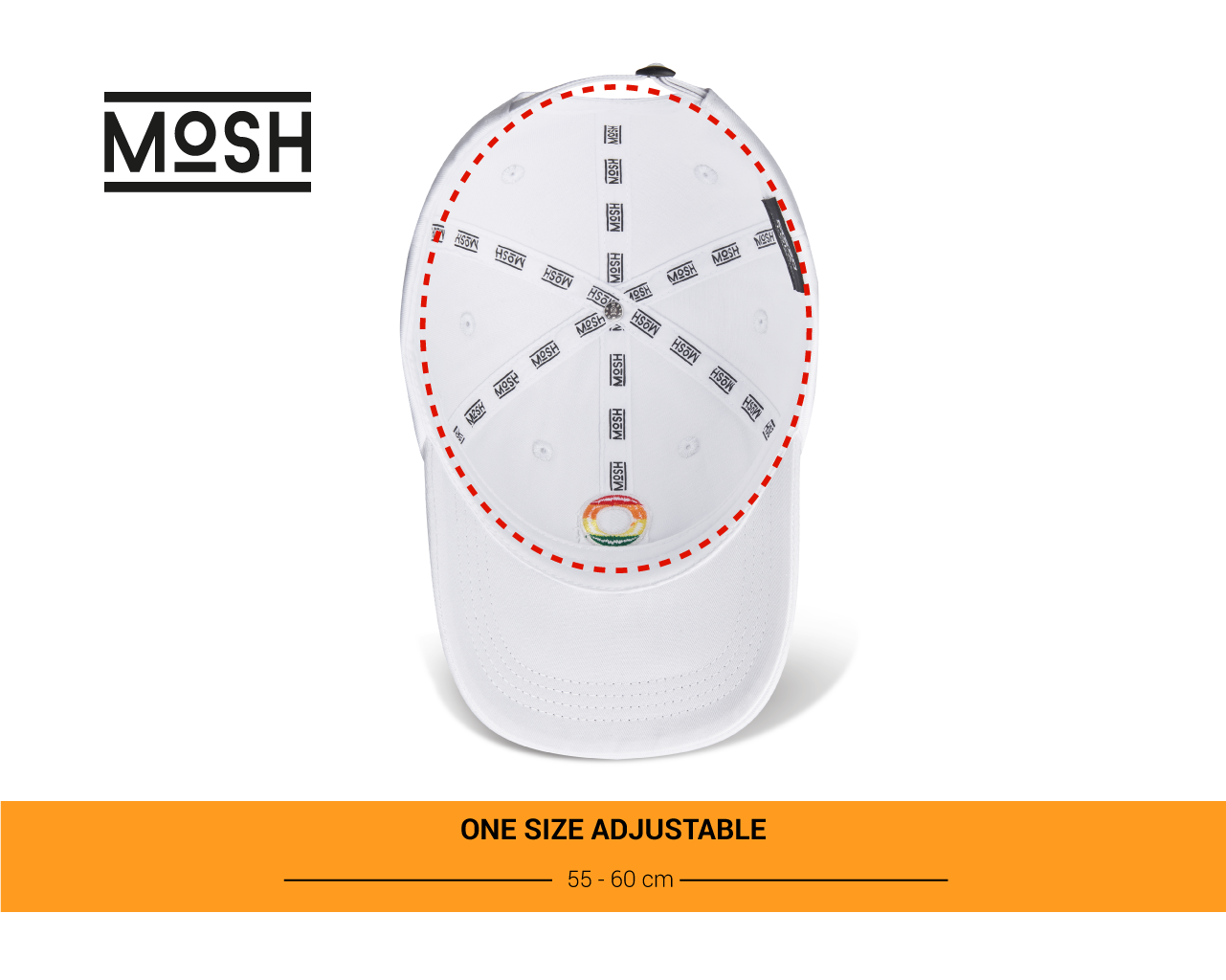 Mosh Lola white multicolor embroidered logo