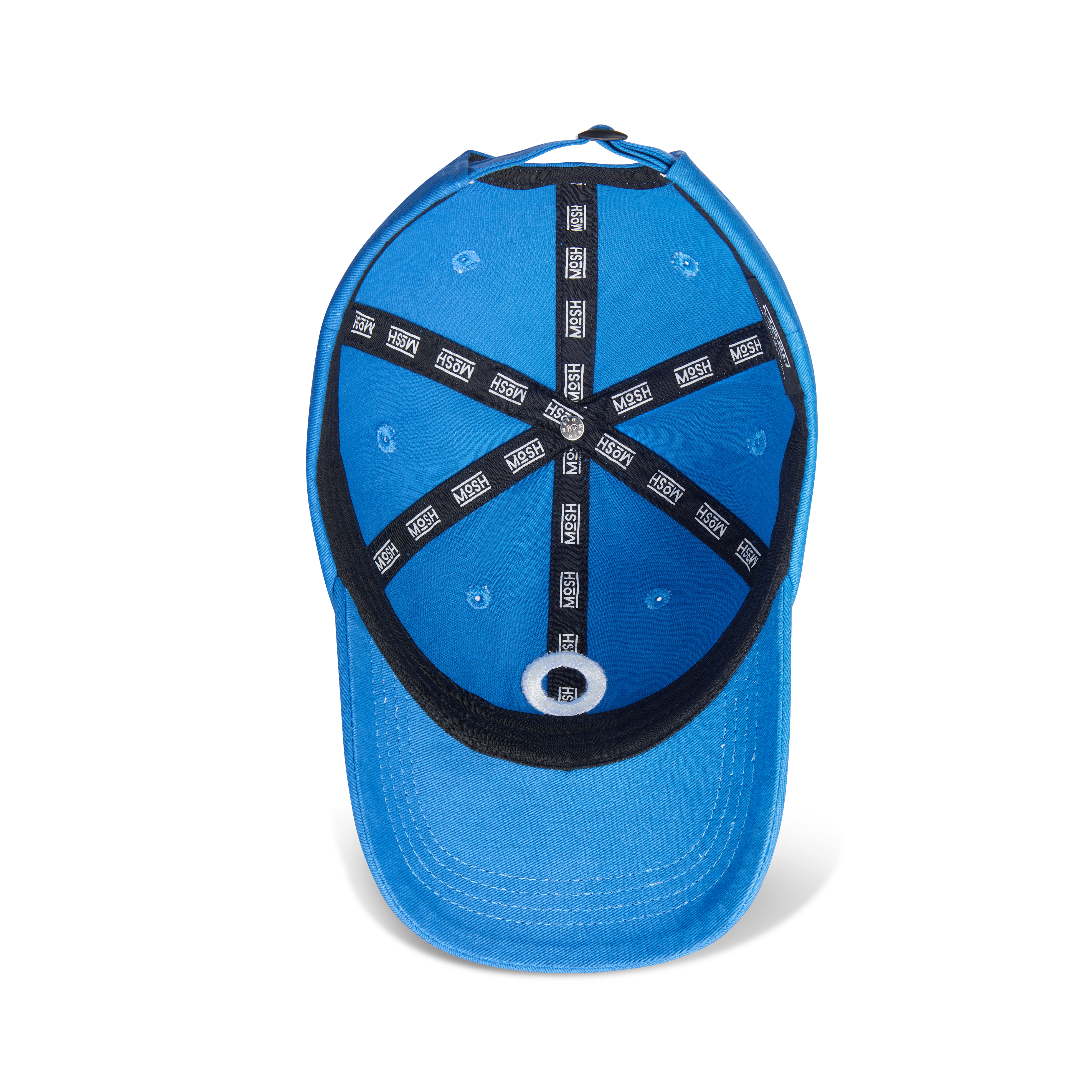 Mosh Lola v2 blue 3D logo white embroidery
