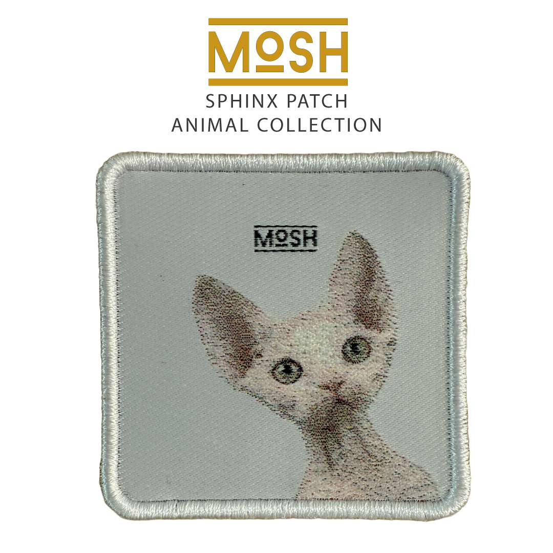 Parche Cachorro Gato Esfinge Mosh: Autenticidad y Amor Incondicional
